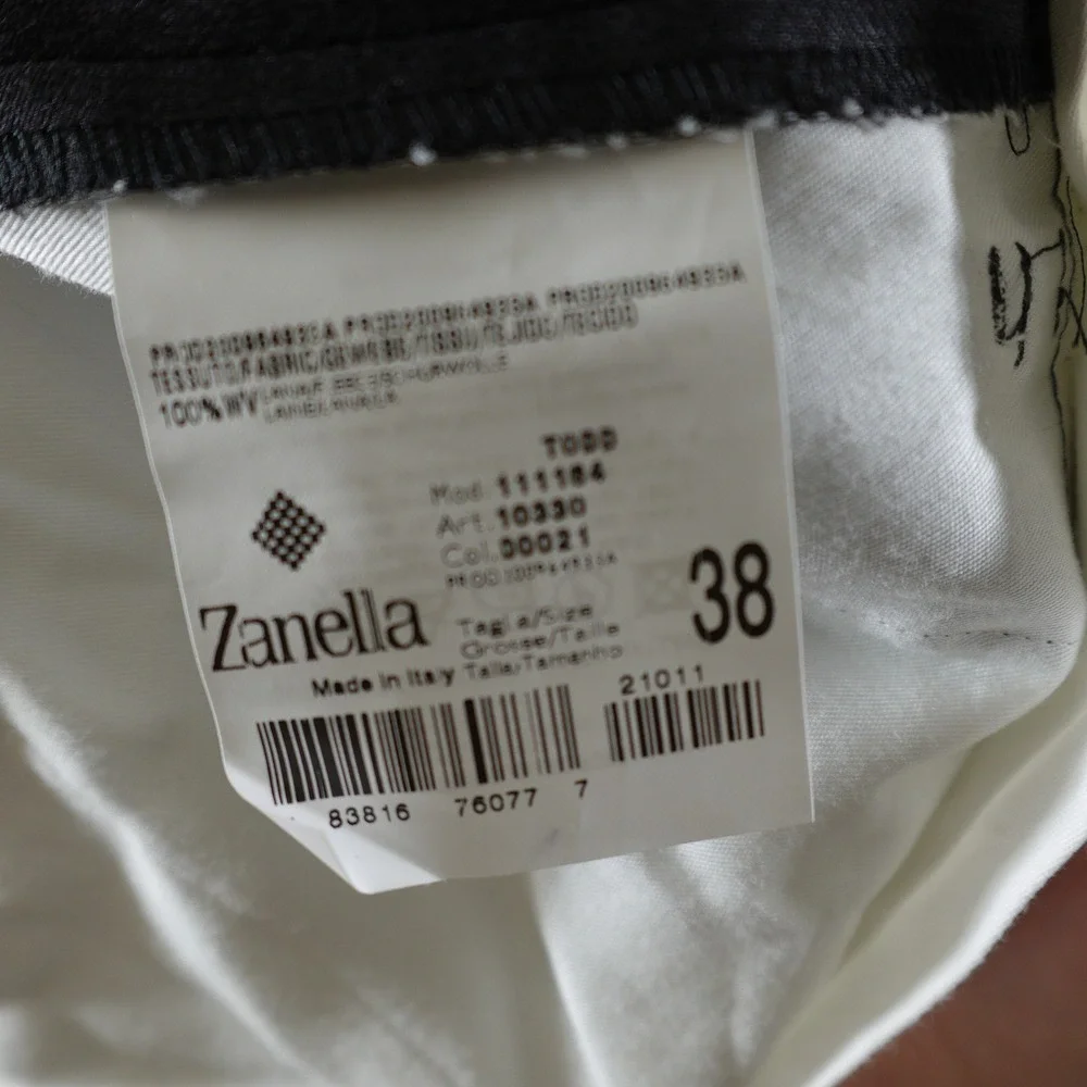 Zanella Todd Pants Mens 38 Grey 100% Virgin Wool Flat Front Made in Italy Dress